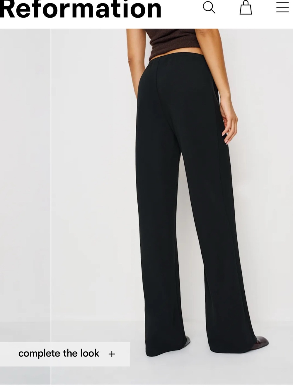 Reformation Gale Mid Rise Pant — Black NWT - Picture 3 of 8
